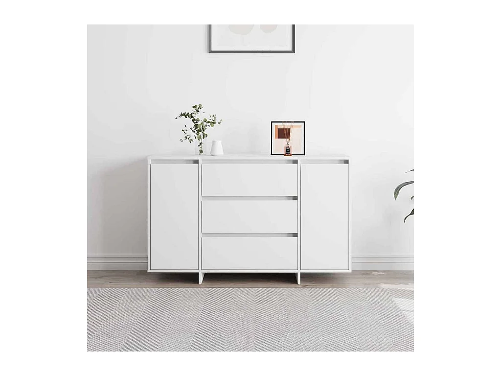 Buffet Blanc 120x41x75 cm en bois d'ingénierie