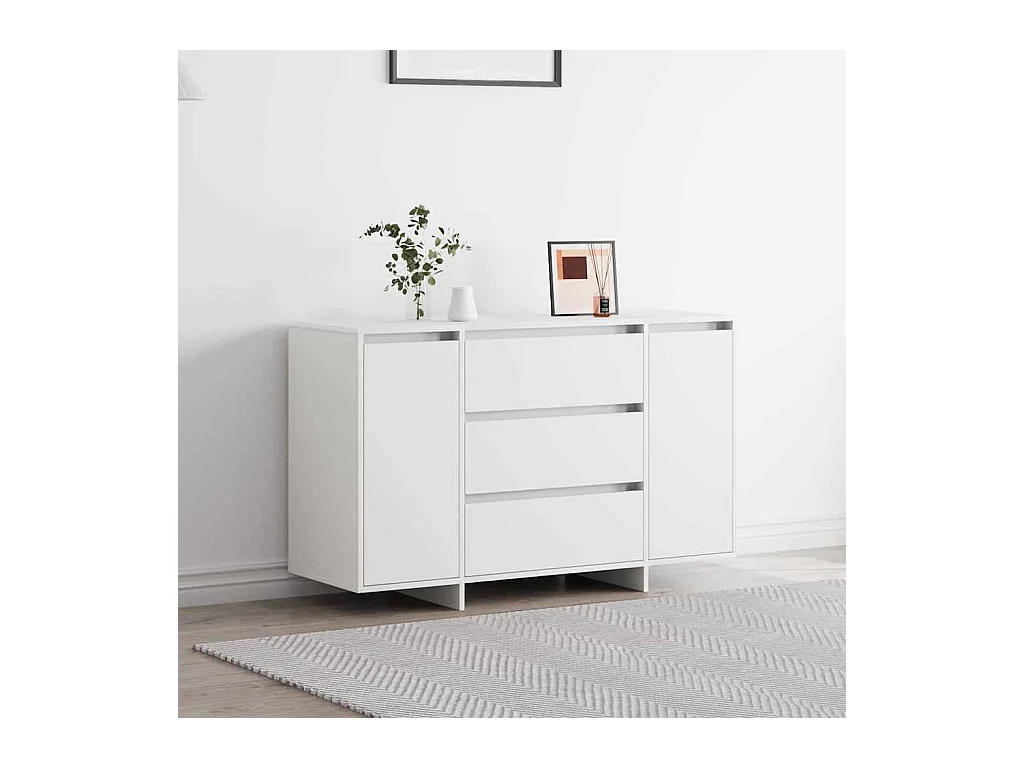 Aparador blanco 120x41x75 cm en madera de ingeniería