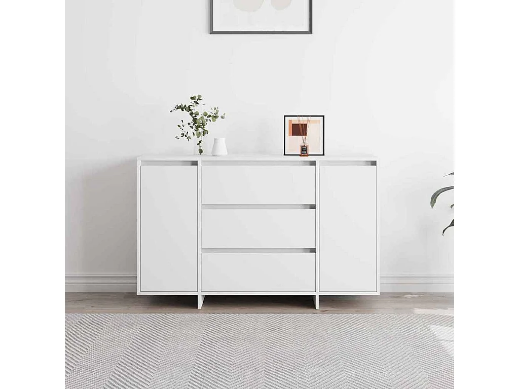 Buffet Blanc 120x41x75 cm en bois d'ingénierie