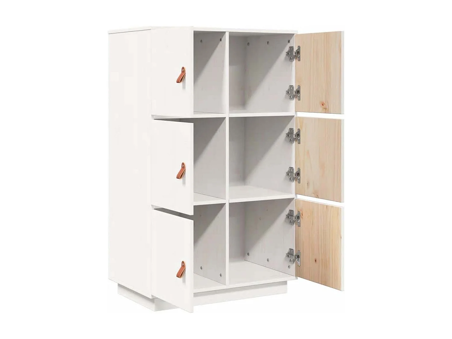 Buffet haut Blanc 67x40x108,5 cm Bois massif de pin