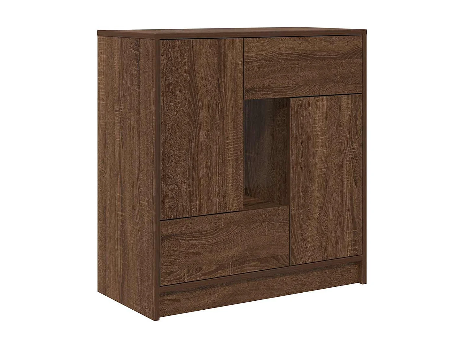 Buffet avec tiroirs et portes chêne marron 70,5x34x74,5 cm