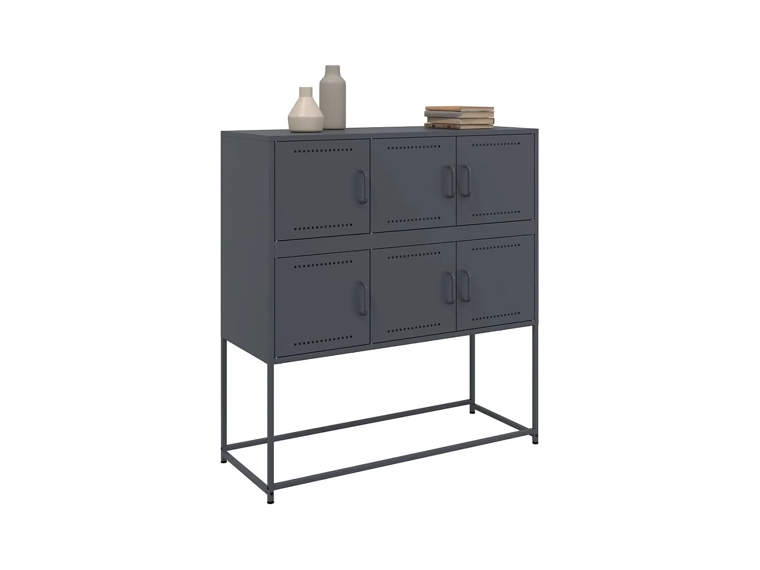 Buffet anthracite 100,5x39x107 cm acier