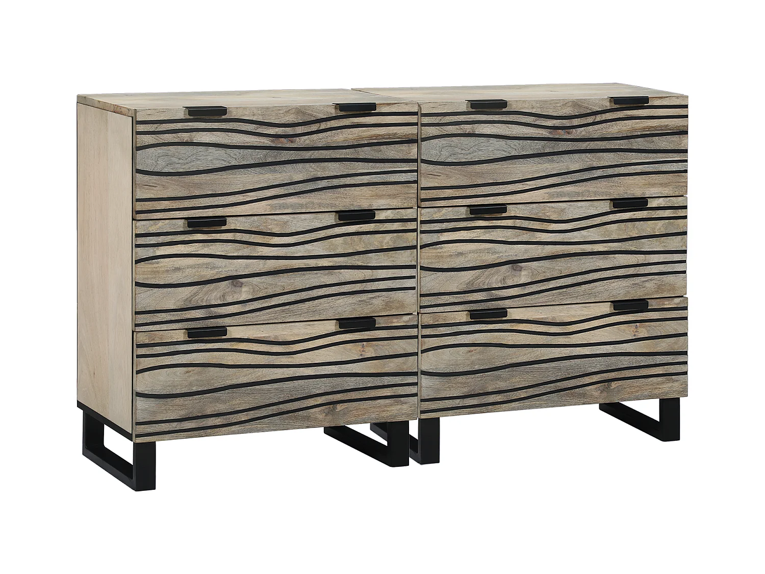Credenze con cassetto Altro con contenitore 2 pz Bianco 60 x 33,5 x 75 cm