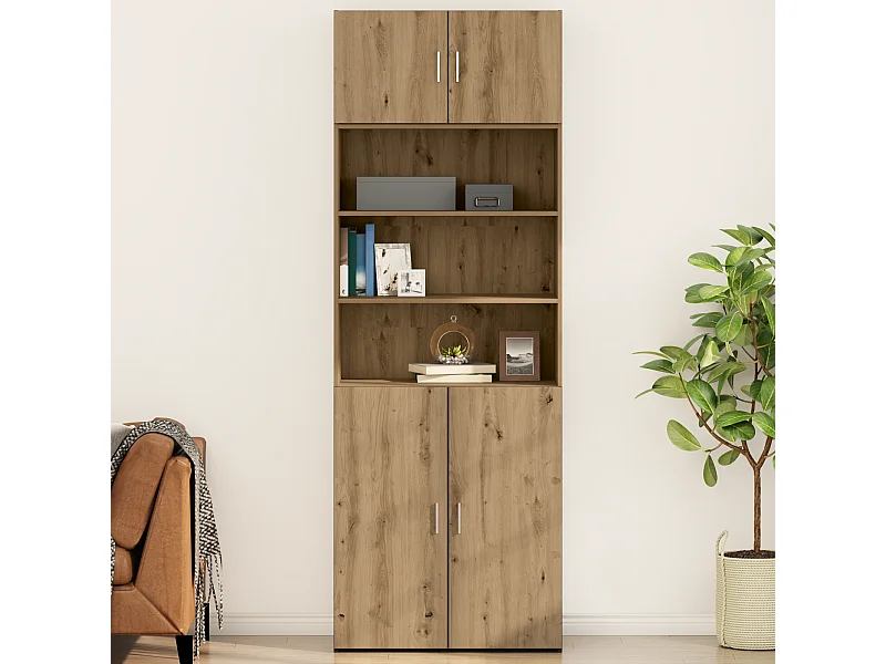 Meuble mural Montage mural avec porte chêne artisanal 80 x 42.5 x 40 cm