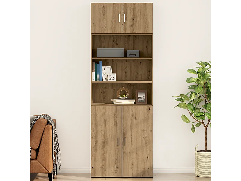 Meuble mural Montage mural avec porte chêne artisanal 80 x 42.5 x 40 cm