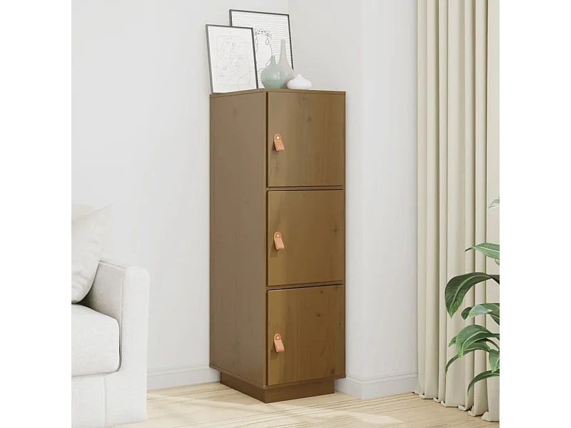 Buffet haut Marron miel 34x40x108,5 cm Bois massif de pin