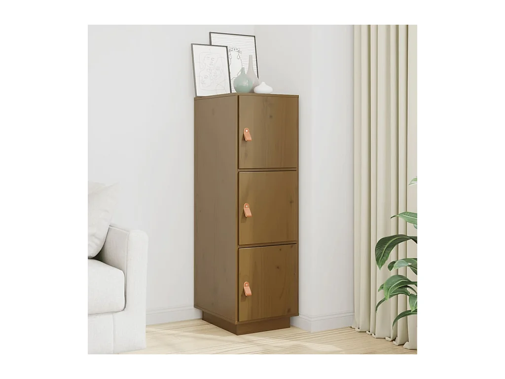 Buffet haut Marron miel 34x40x108,5 cm Bois massif de pin