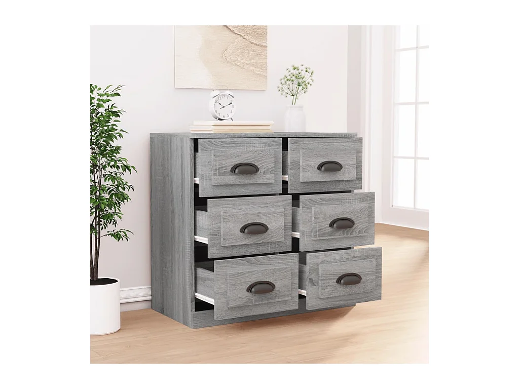 Buffet sonoma gris 70x35,5x67,5 cm bois d'ingénierie