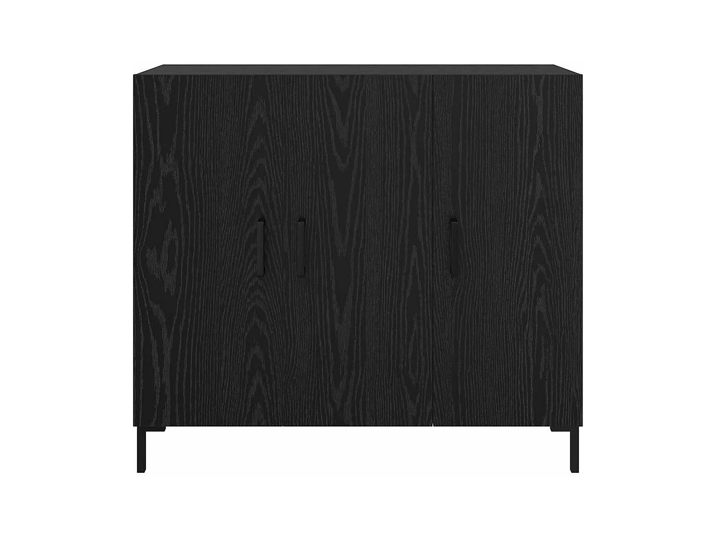 Buffet avec stockage avec porte Noir 90 x 34 x 80 cm Bois d'ingénierie