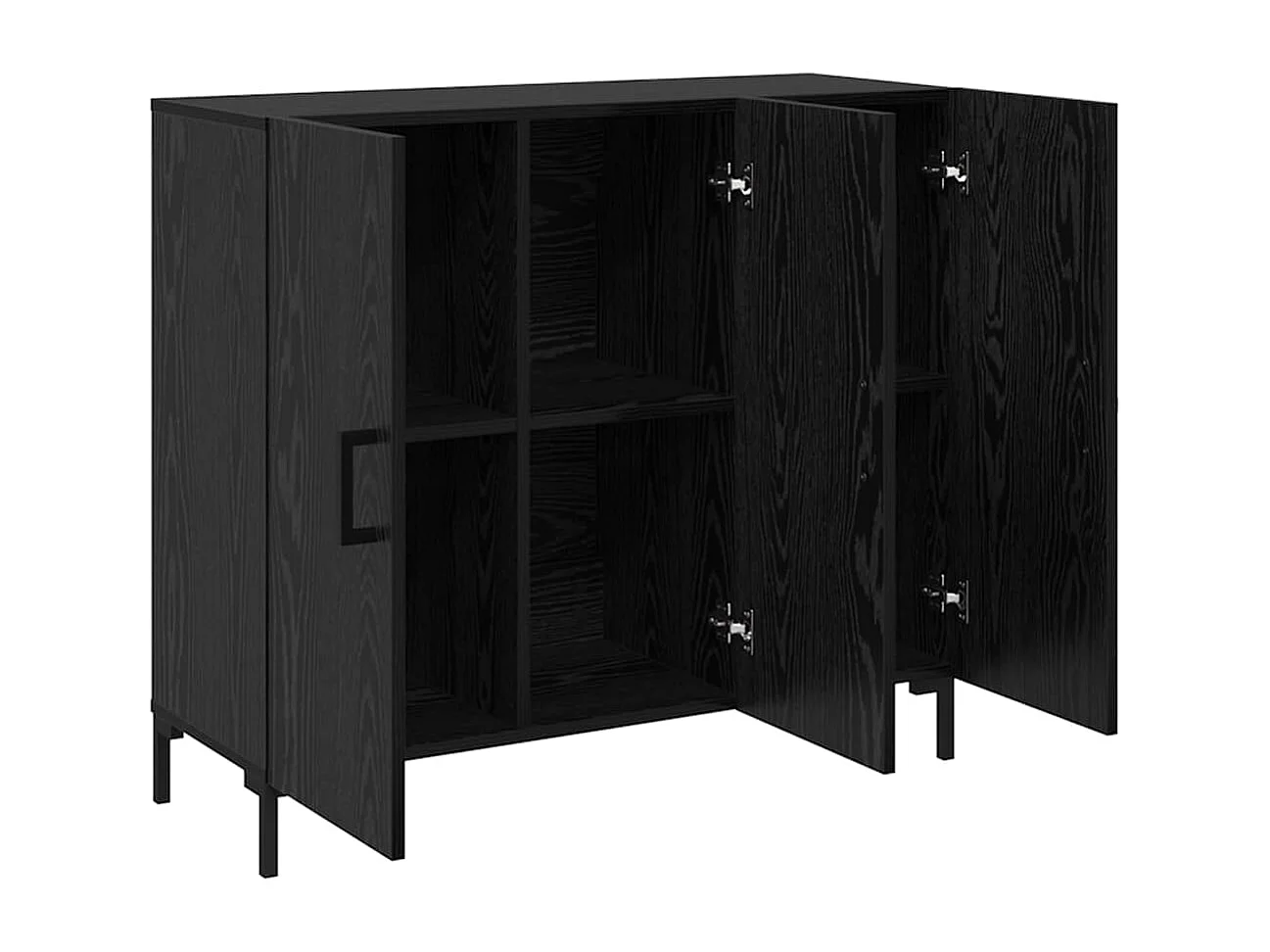Dressoir met opbergruimte en deur Zwart 90 x 34 x 80 cm Technisch hout