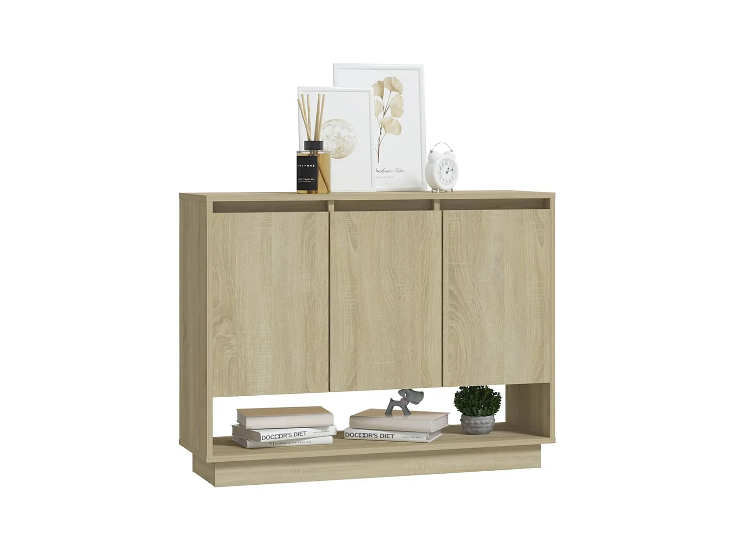 Sideboard aus Sonoma-Eiche, 97 x 31 x 75 cm, Holzwerkstoff