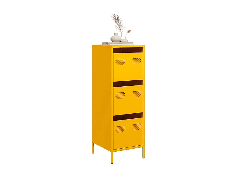Buffet haut jaune moutarde 39x35x103,5 cm acier