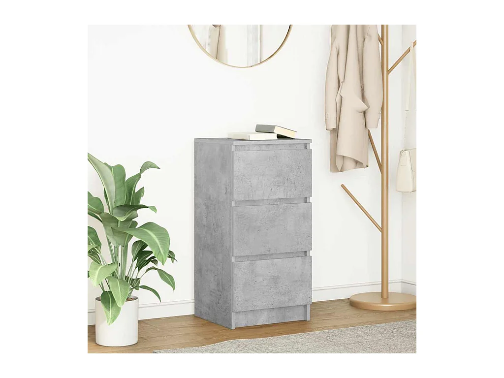 Buffet gris béton 37,5x35x76 cm bois d'ingénierie