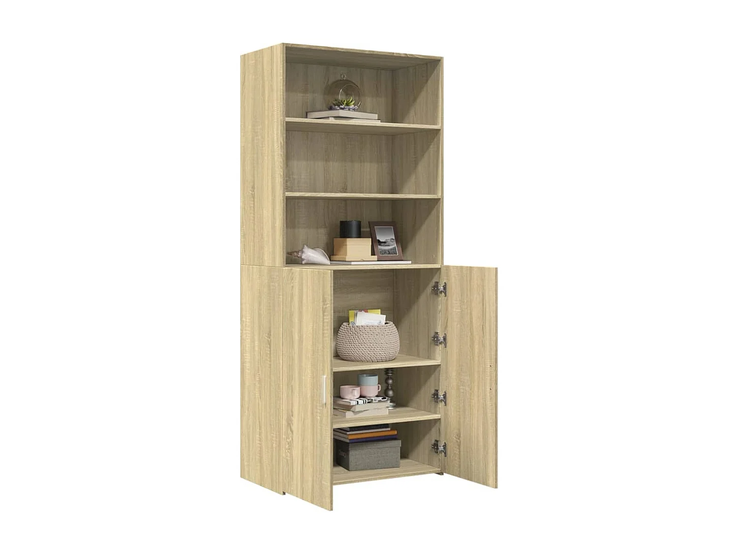 Buffet haut chêne sonoma 80x42,5x185 cm bois d'ingénierie