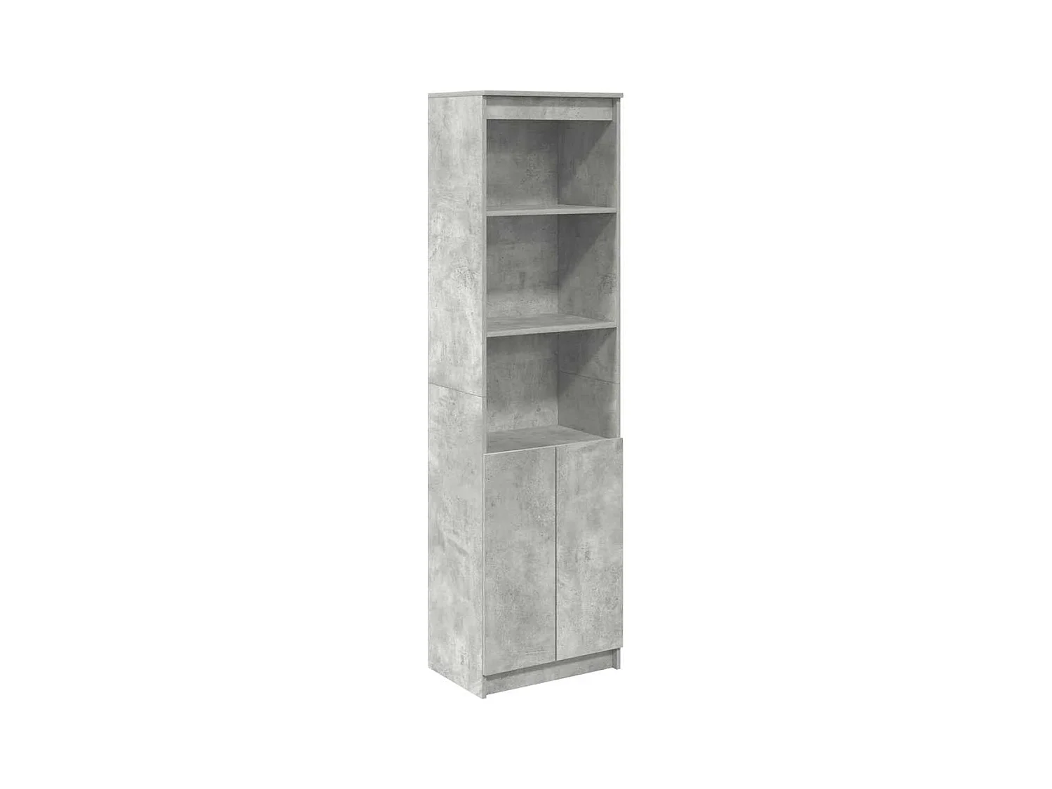 Buffet haut gris béton 50x35x180 cm bois d'ingénierie
