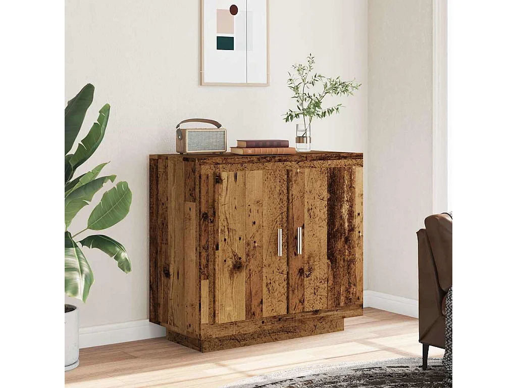 Buffet vieux bois 80x40x75 cm bois d'ingénierie