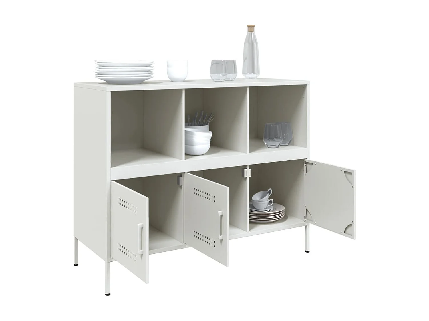Buffet blanc 100,5x39x79 cm acier