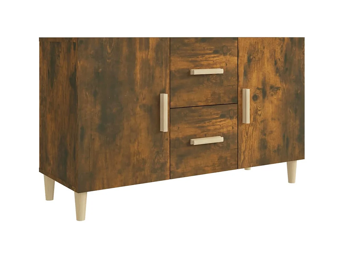 Buffet chêne fumé 100x36x60 cm bois d'ingénierie