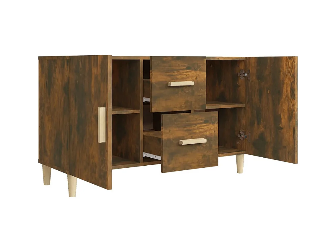 Buffet chêne fumé 100x36x60 cm bois d'ingénierie