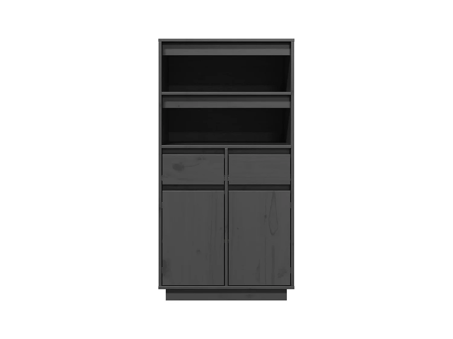 Buffet haut Gris 60x40x116,5 cm Bois massif de pin