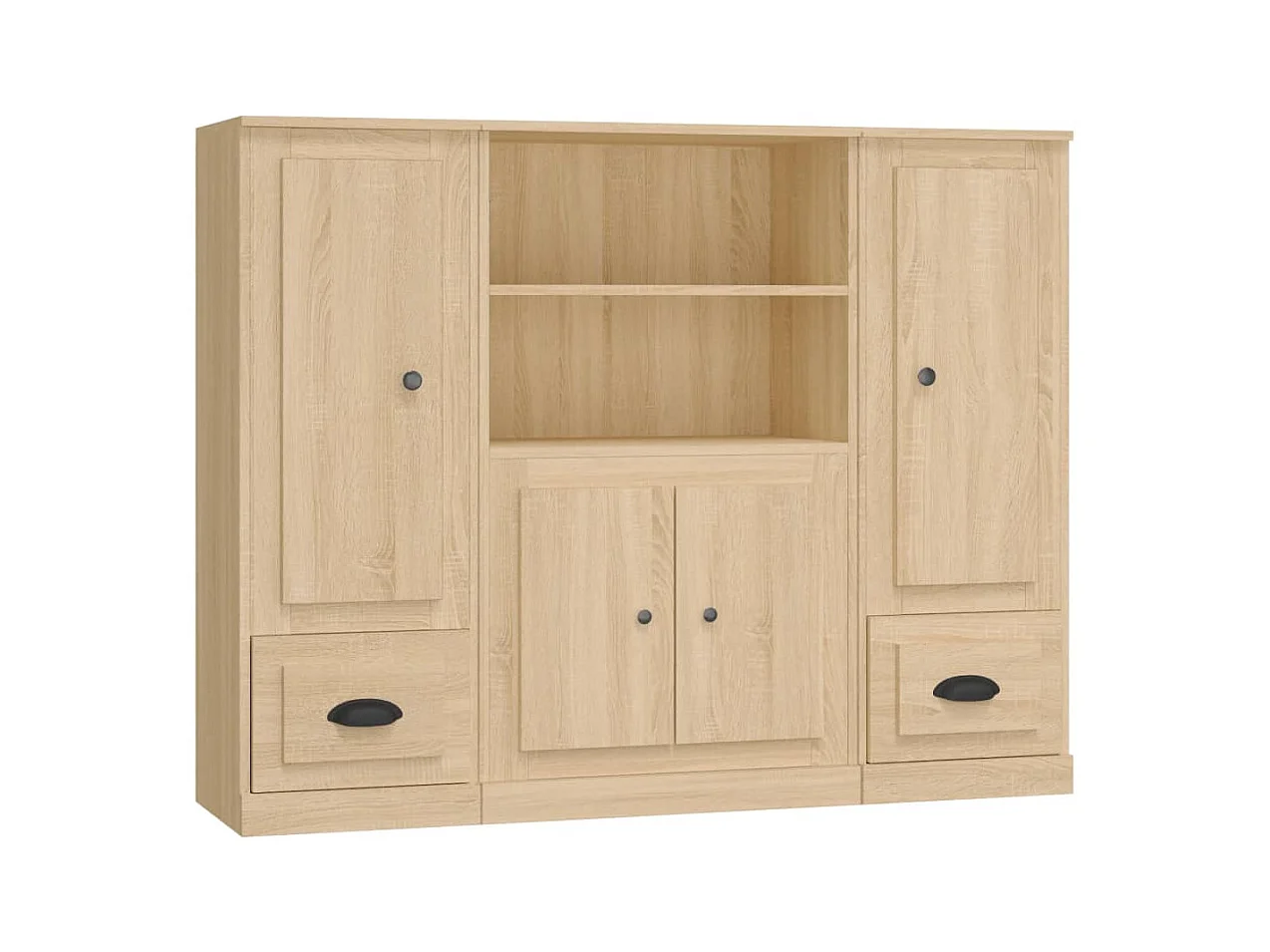 Buffets 3 pcs chêne sonoma bois d'ingénierie