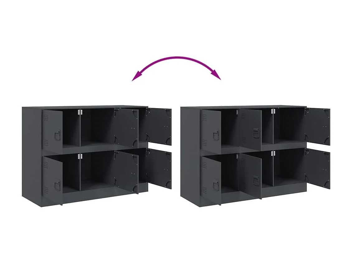 Buffet anthracite 99x39x73 cm acier