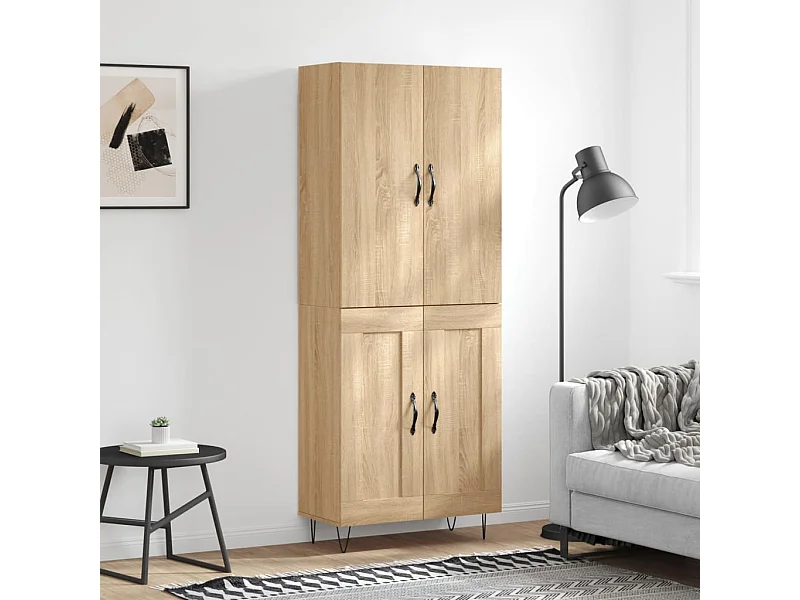 Buffet haut Chêne sonoma 69,5x34x180 cm Bois d'ingénierie