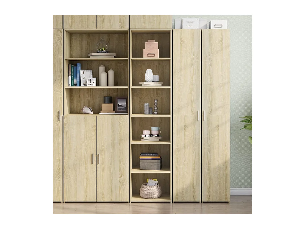 Hohes Sideboard Sonoma Eiche 45x41x185 cm Holzwerkstoff