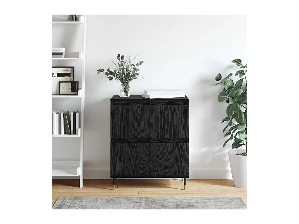 Sideboard mit Stauraum mit Tür Schwarz 60 x 35 x 70 cm Holzwerkstoff