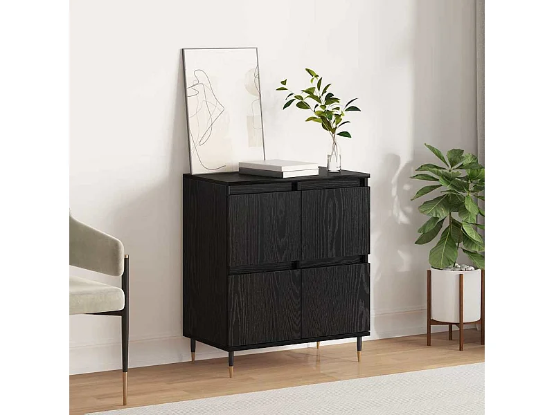 Sideboard mit Stauraum mit Tür Schwarz 60 x 35 x 70 cm Holzwerkstoff