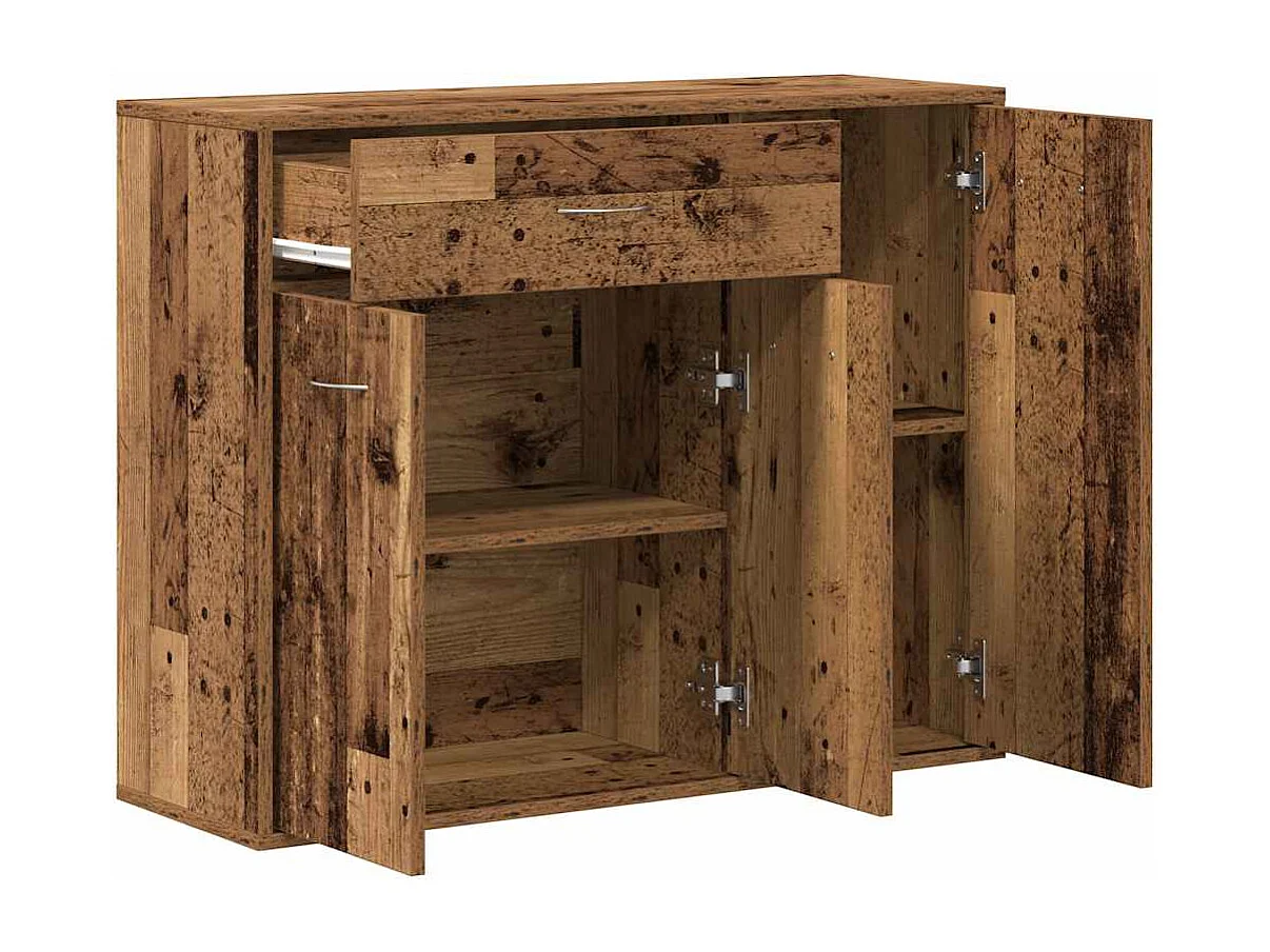Oud houten dressoir 88x30x70 cm bewerkt hout