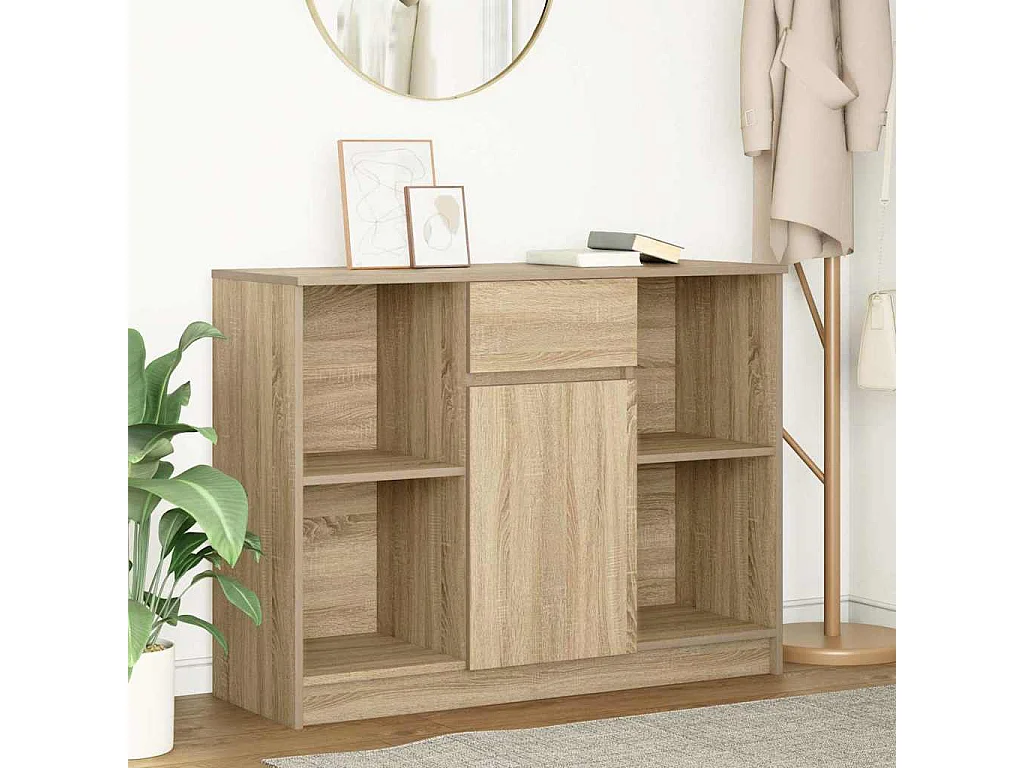 Credenza con cassetto in rovere sonoma 101x35x76 cm in legno ingegnerizzato