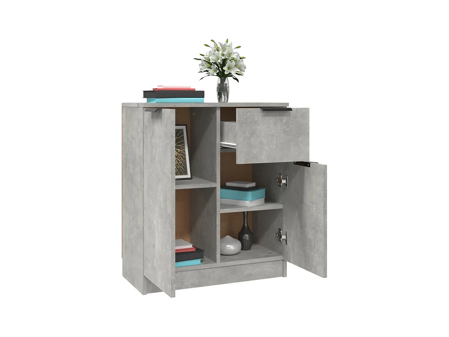 Credenza grigio cemento 60x30x70 cm in legno ingegnerizzato