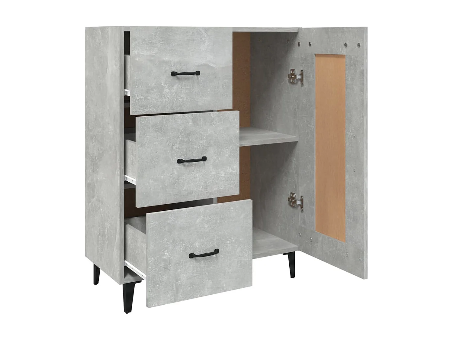 Credenza grigio cemento 69,5x34x90 cm in legno ingegnerizzato