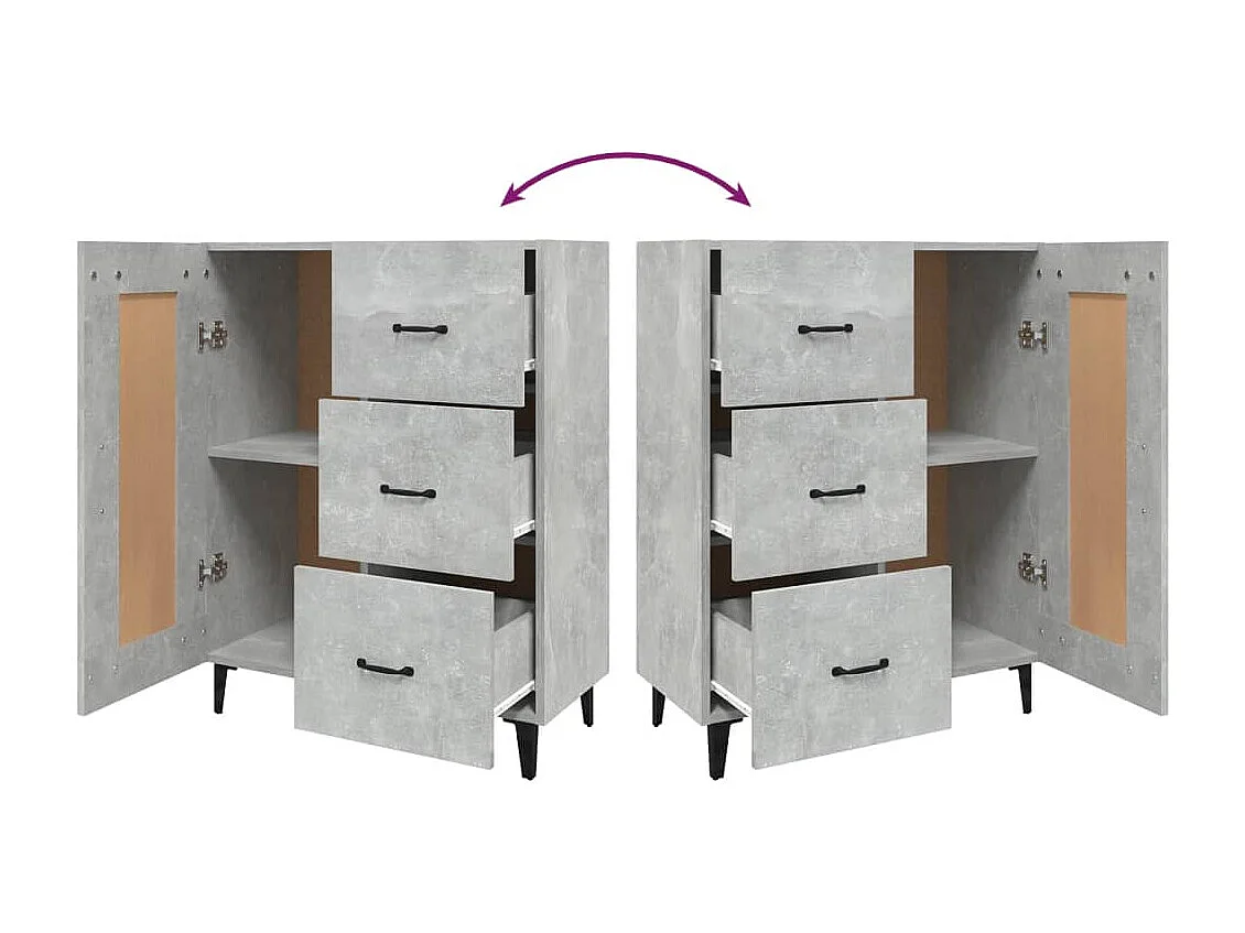 Credenza grigio cemento 69,5x34x90 cm in legno ingegnerizzato