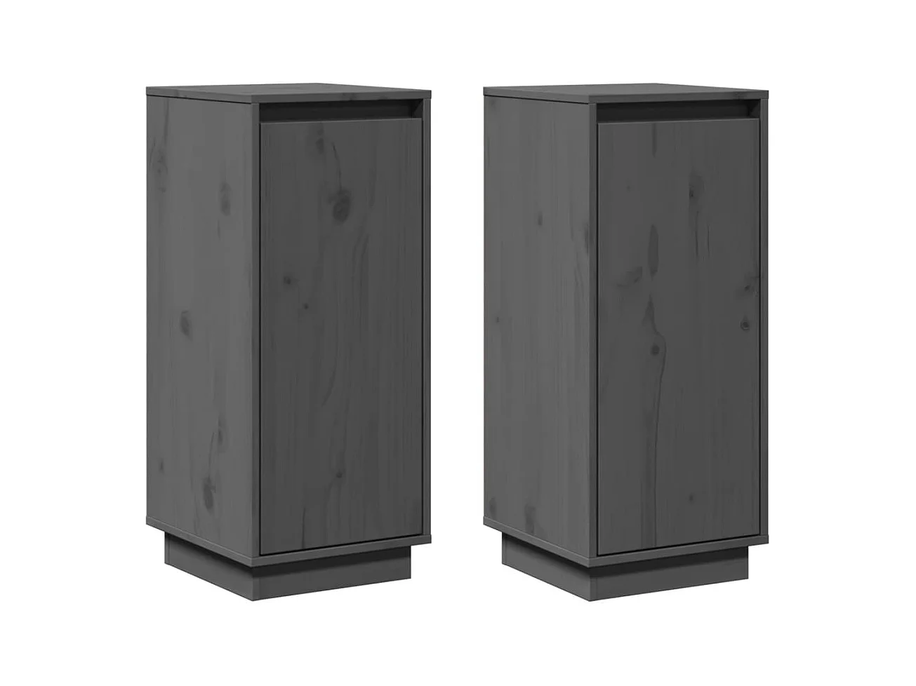 Buffets 2 pcs Gris 31,5x34x75 cm Bois massif de pin