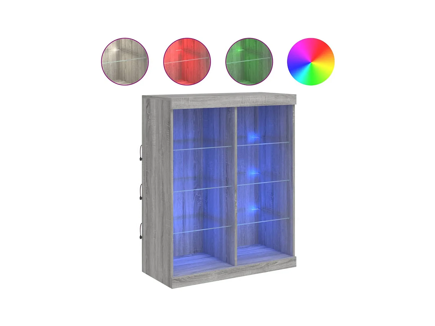 Buffet avec lumières LED sonoma gris 81x37x100 cm