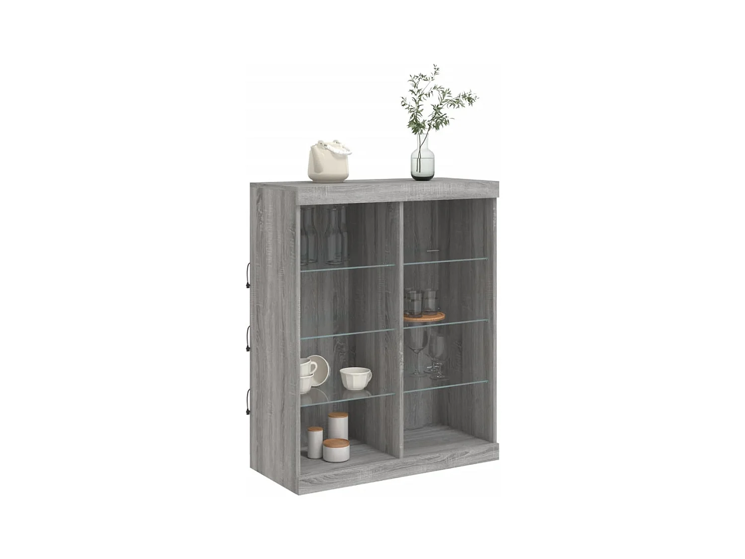 Buffet avec lumières LED sonoma gris 81x37x100 cm