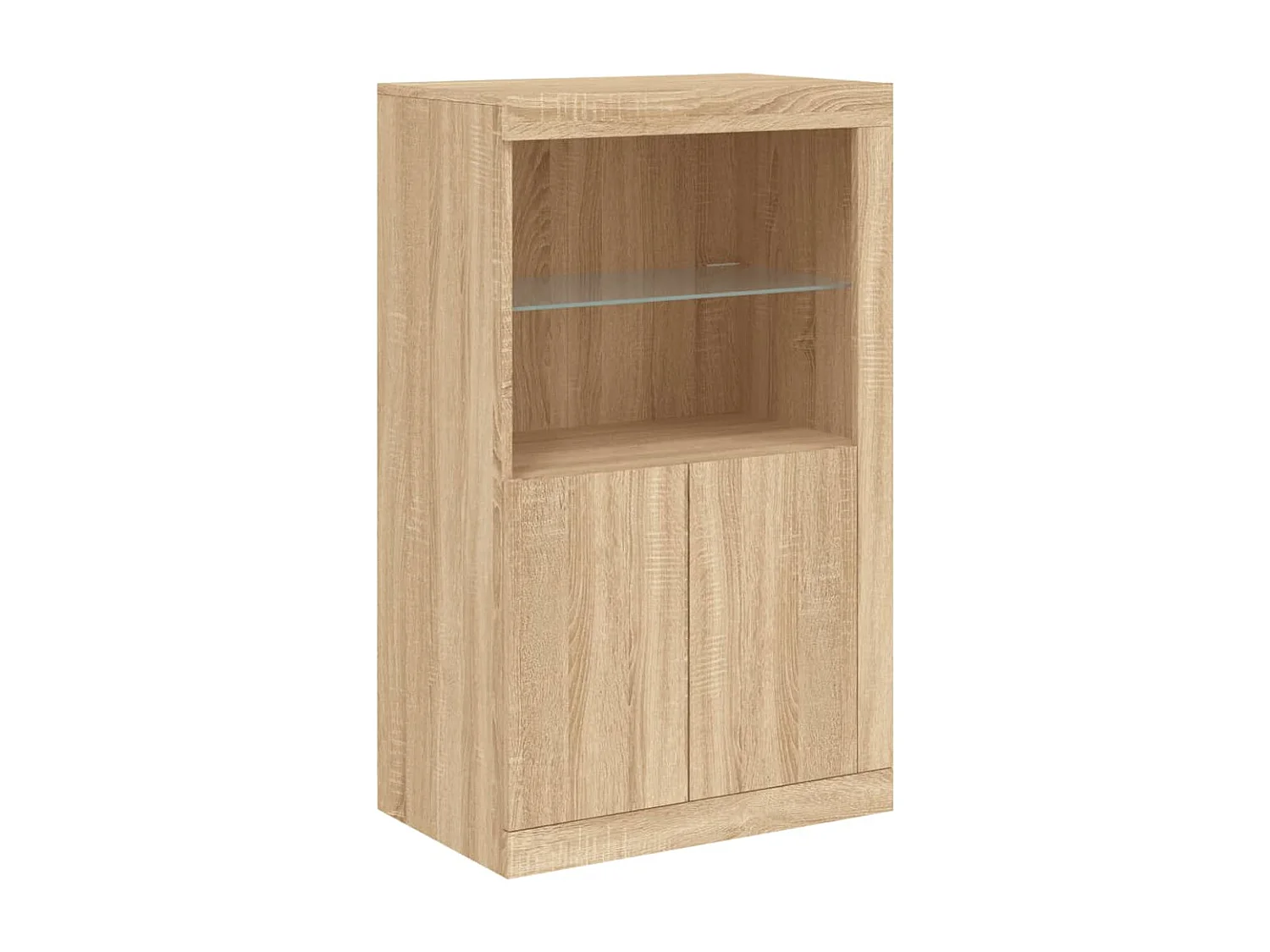 Sideboard mit LED-Leuchten Sonoma Eiche 202x37x100 cm