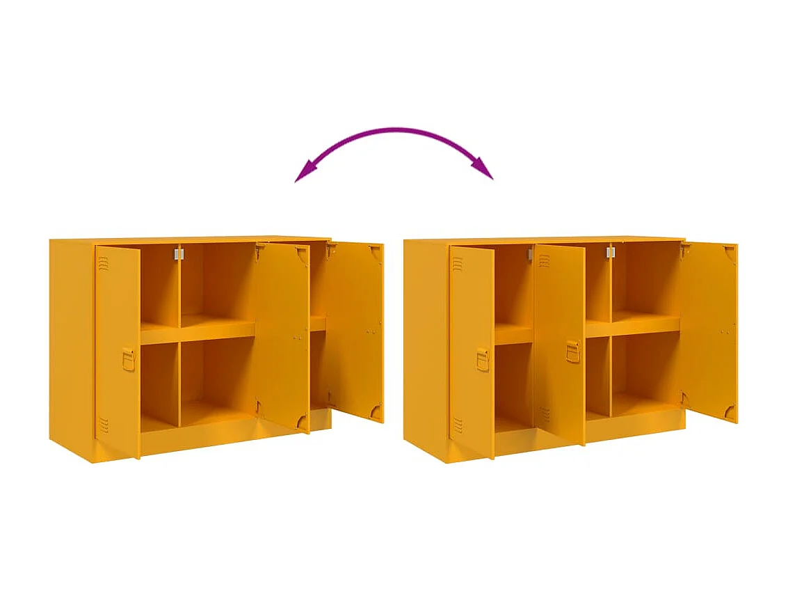 Credenza giallo senape 99x39x73 cm acciaio