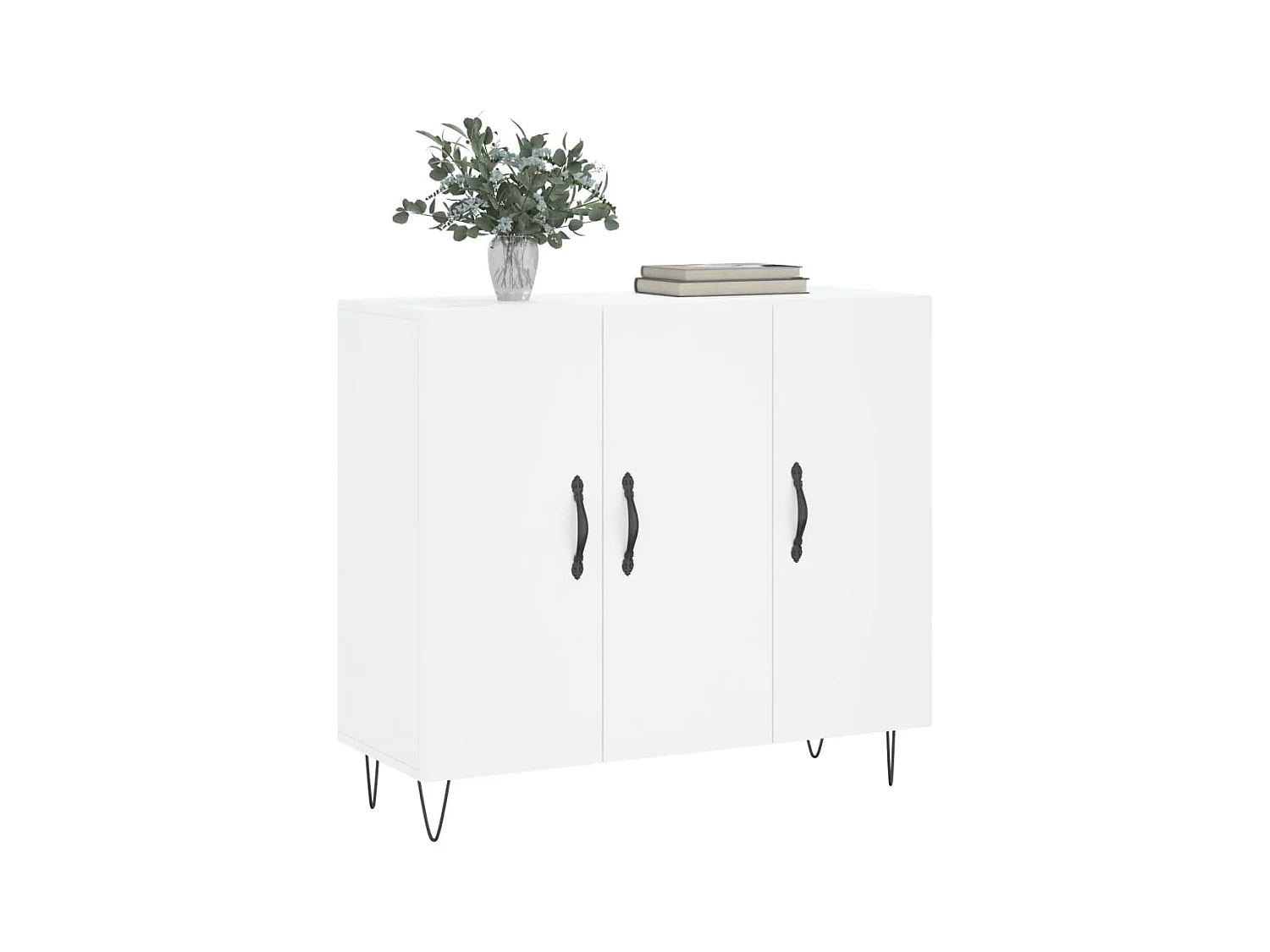 Buffet blanc 90x34x80 cm bois d'ingénierie