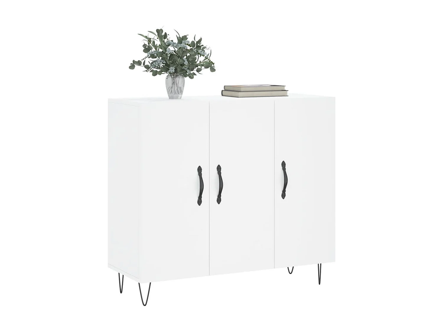 Buffet blanc 90x34x80 cm bois d'ingénierie