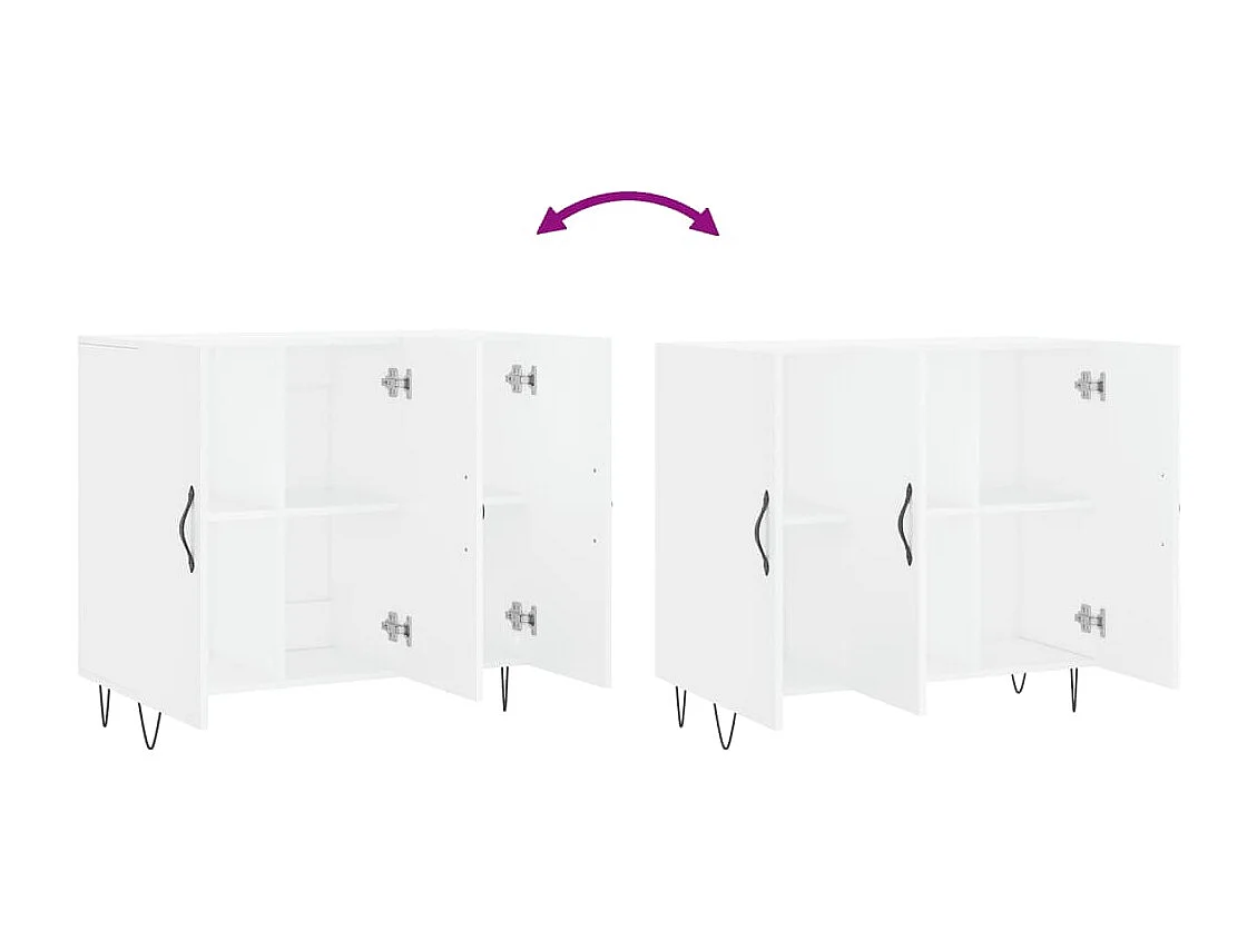 Buffet blanc 90x34x80 cm bois d'ingénierie