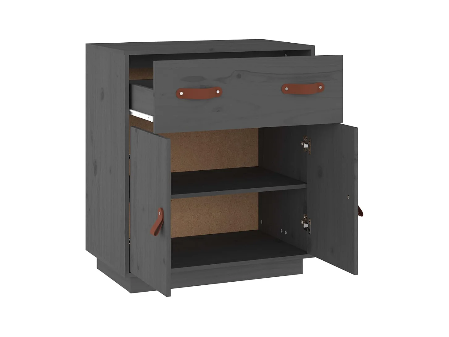 Buffet Gris 65,5x40x75 cm Bois massif de pin