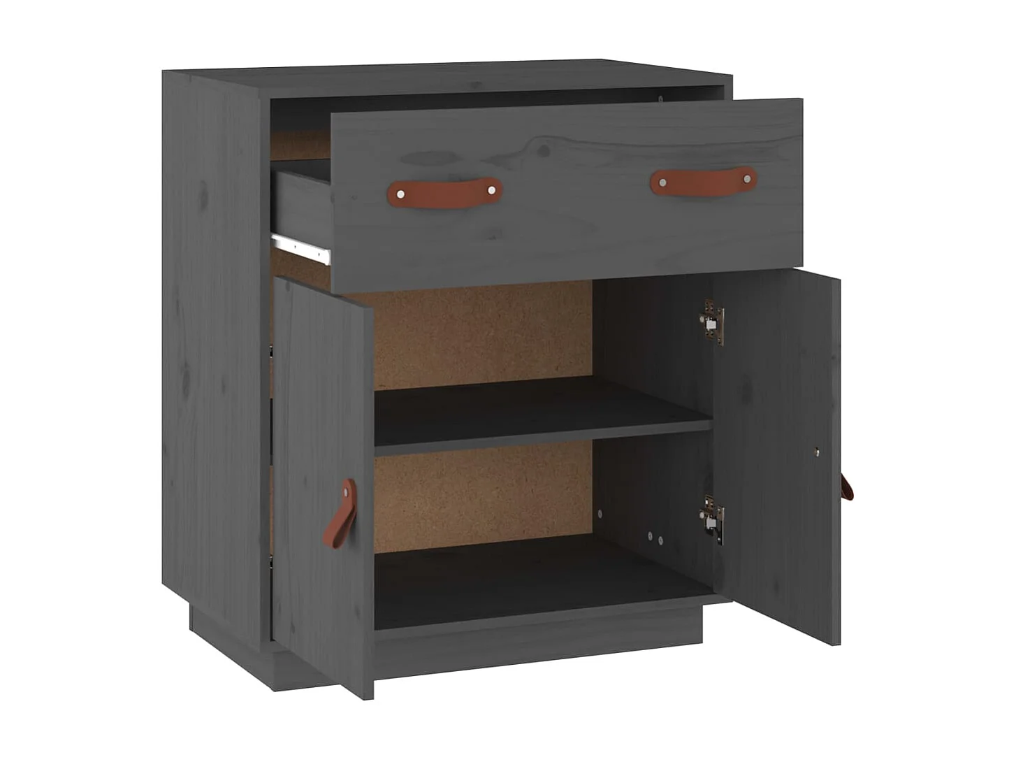 Buffet Gris 65,5x40x75 cm Bois massif de pin