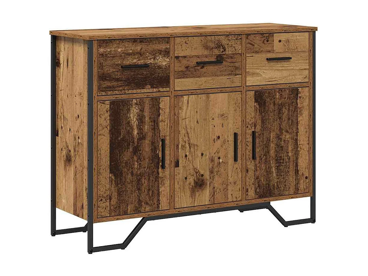 Kommode aus altem Eichenholz 97x32,5x74,5 cm Rekonstituiertes Holz