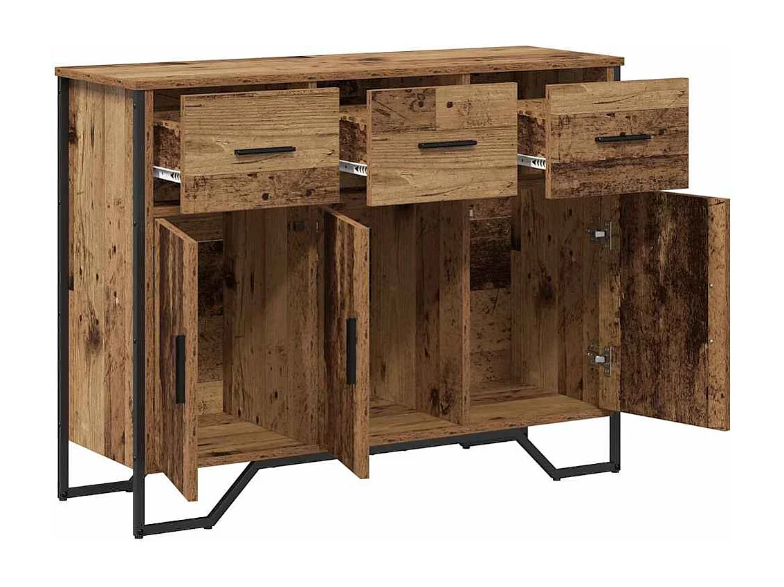 Kommode aus altem Eichenholz 97x32,5x74,5 cm Rekonstituiertes Holz