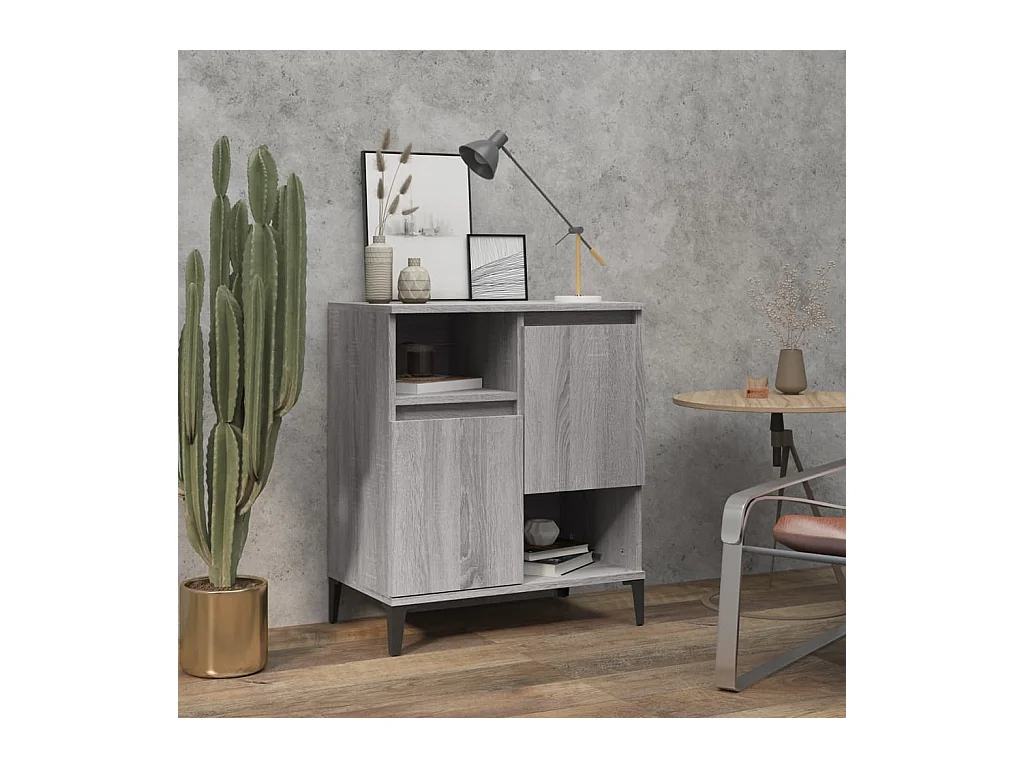 Credenza Sonoma grigia 60x35x70 cm Legno ingegnerizzato