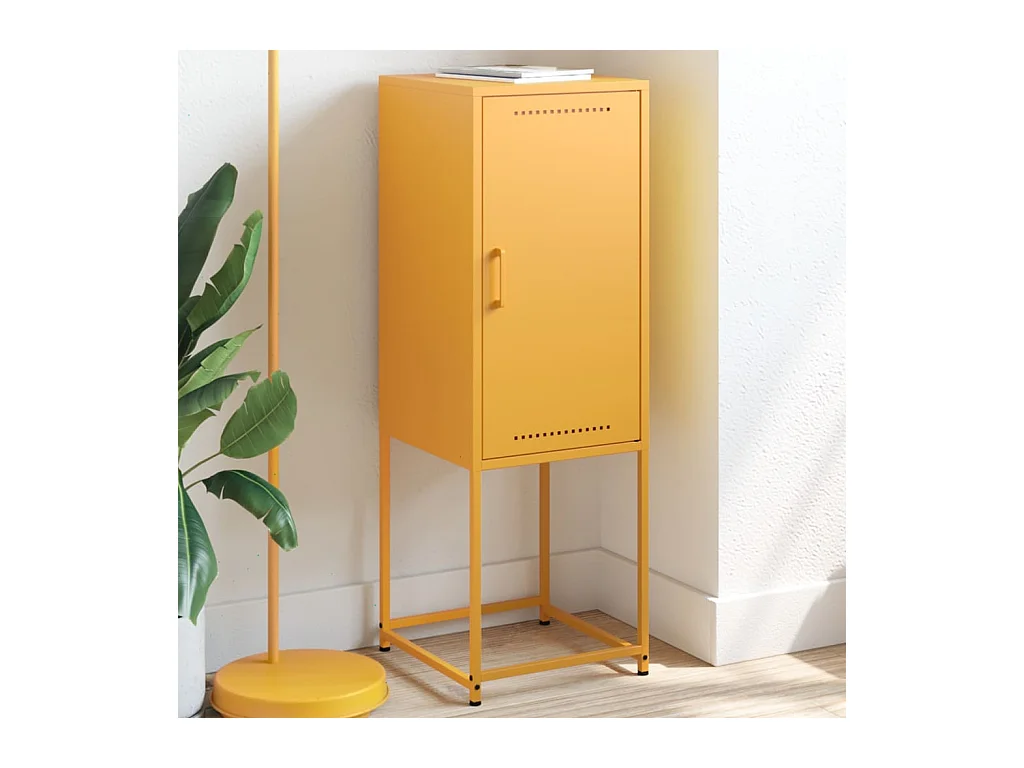 Buffet jaune moutarde 36x39x107 cm acier