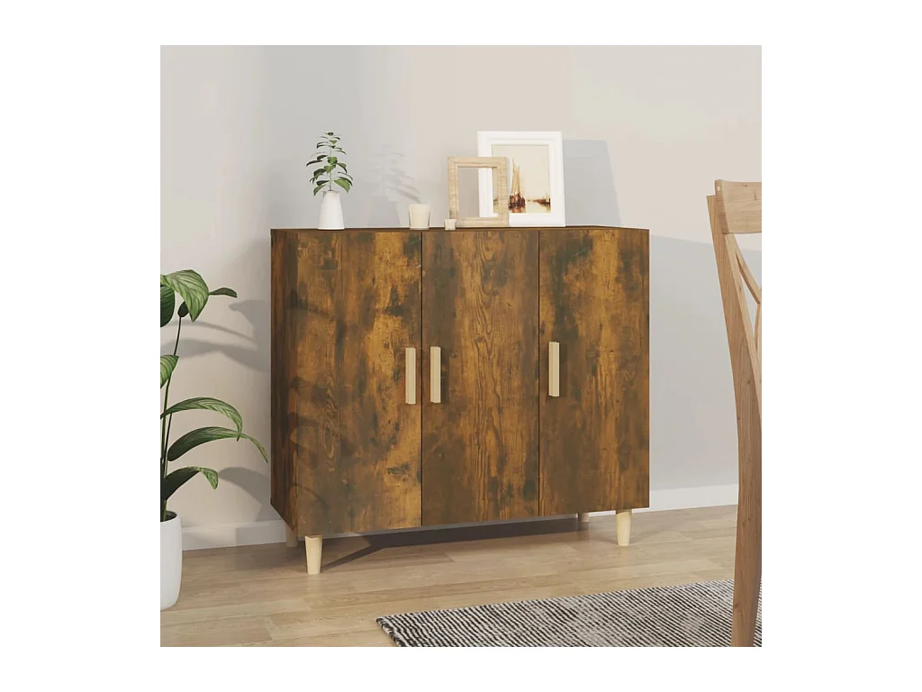 Gerookt eikenhouten dressoir 90x34x80 cm bewerkt hout
